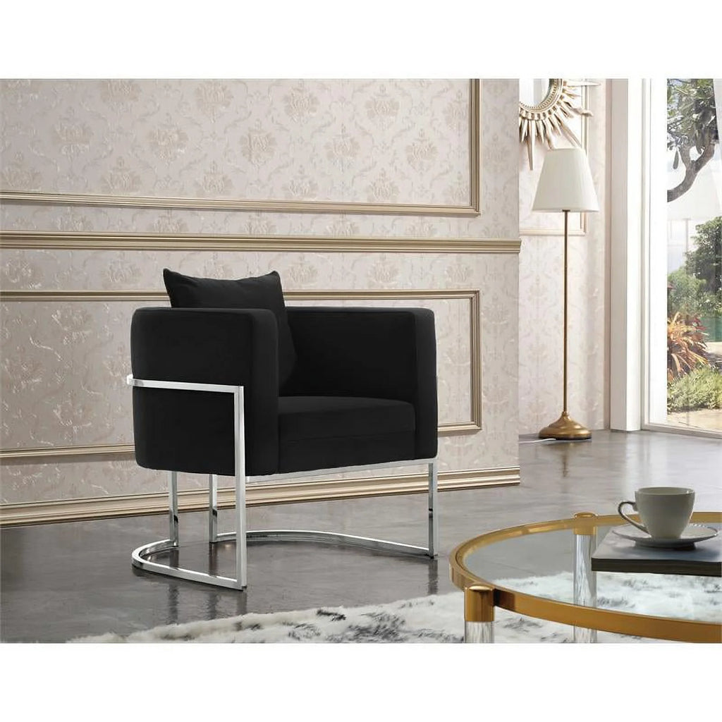 Black Velvet Accent Chair N2400