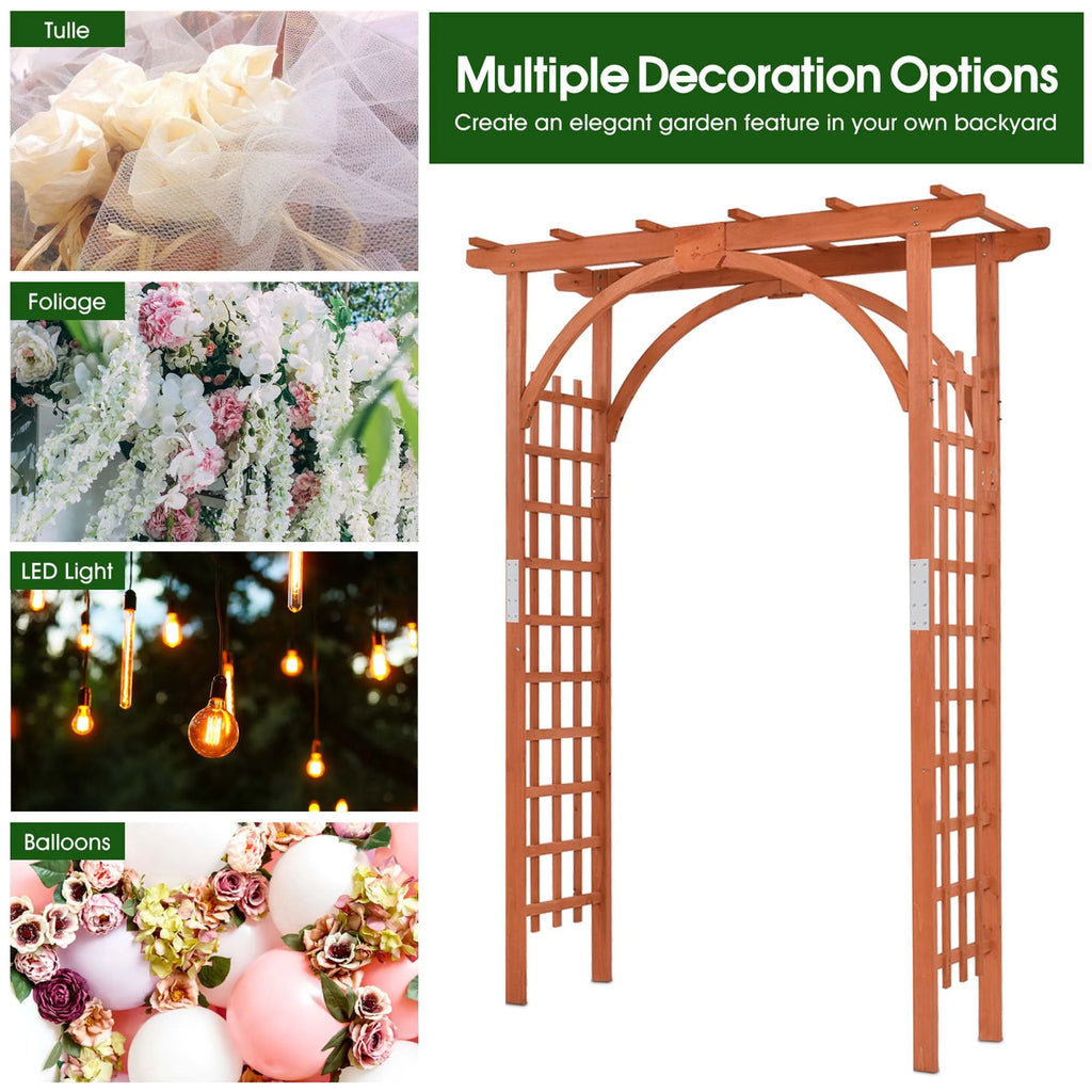 Wooden Cedar Arbor Arch Pergola Trellis I5523