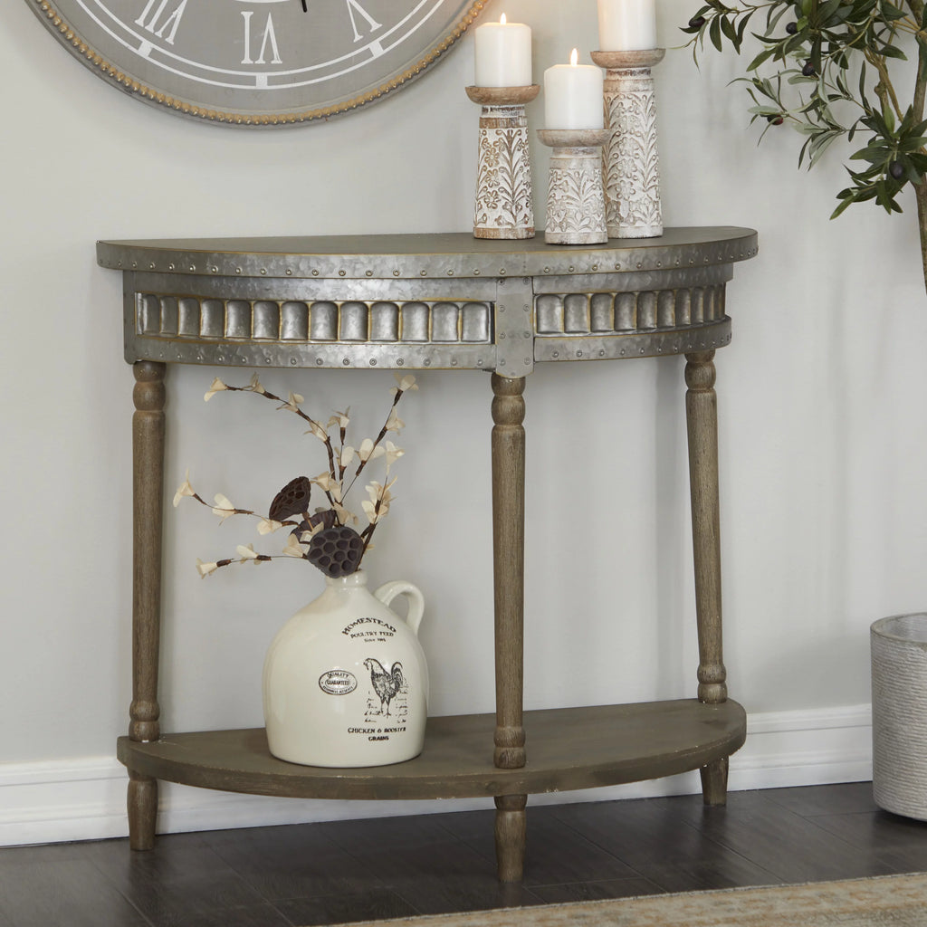 Metal Half Moon Console Table C851