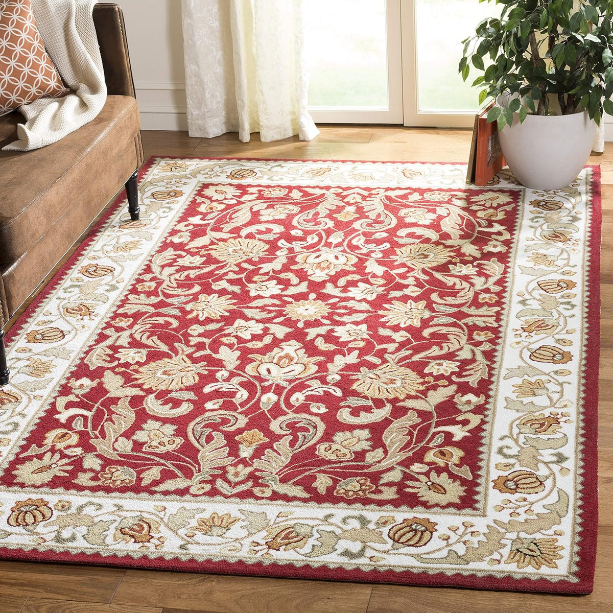 Hand-Hooked Oriental Runner, 3' x 6', Black / Ivory V63451