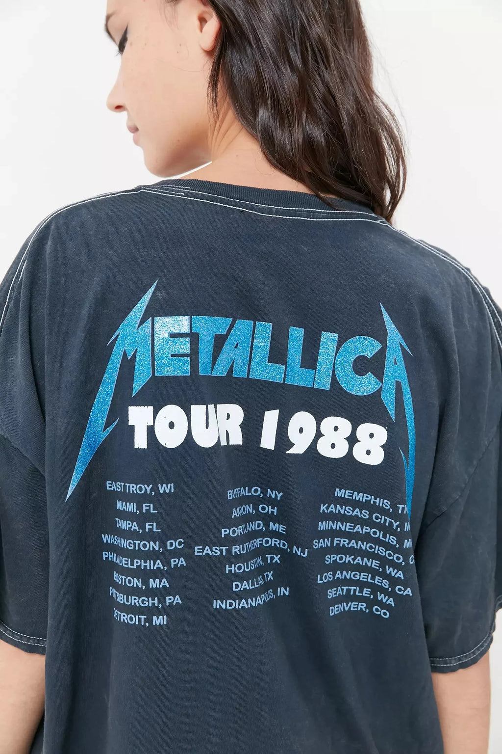 Metallica 1988 Tour Glitter Oversized Fit Tee T-Shirt C84339