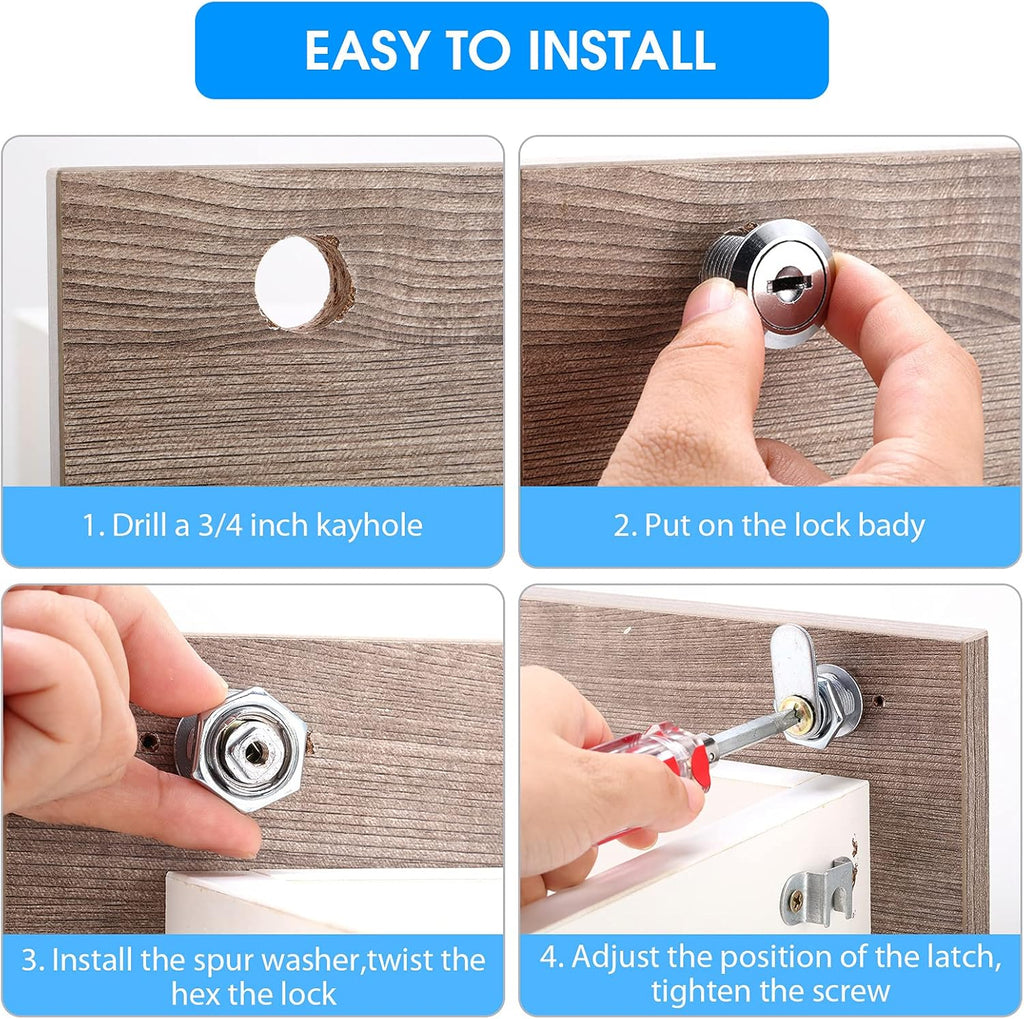 16 Pieces Zinc Alloy Cylinder Cam Lock with 32 Keys M67650