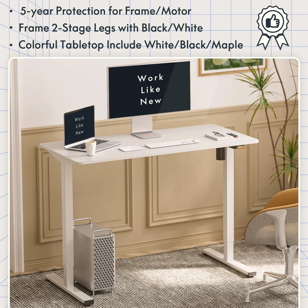 40"X24" White Height Adjustable Standing Desk Z3791