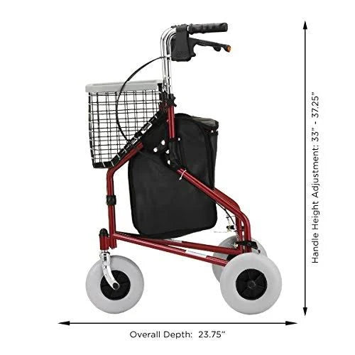 Red 3-Wheeled Rollator Walker S676704