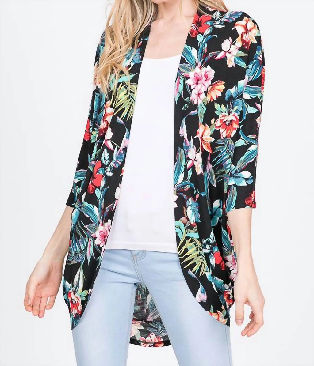 Tropical Plants Floral Cardigan O27628