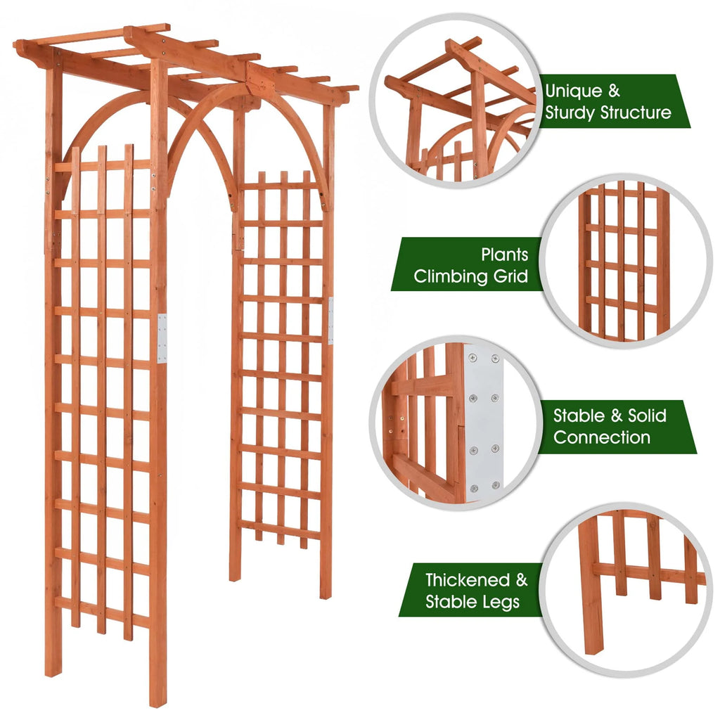 Wooden Cedar Arbor Arch Pergola Trellis I5523