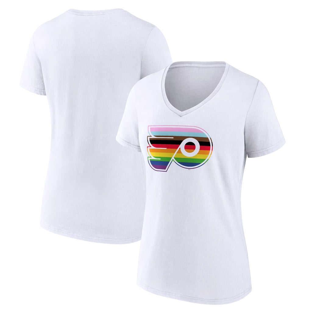 White Philadelphia Flyers V-Neck T-Shirt X5611