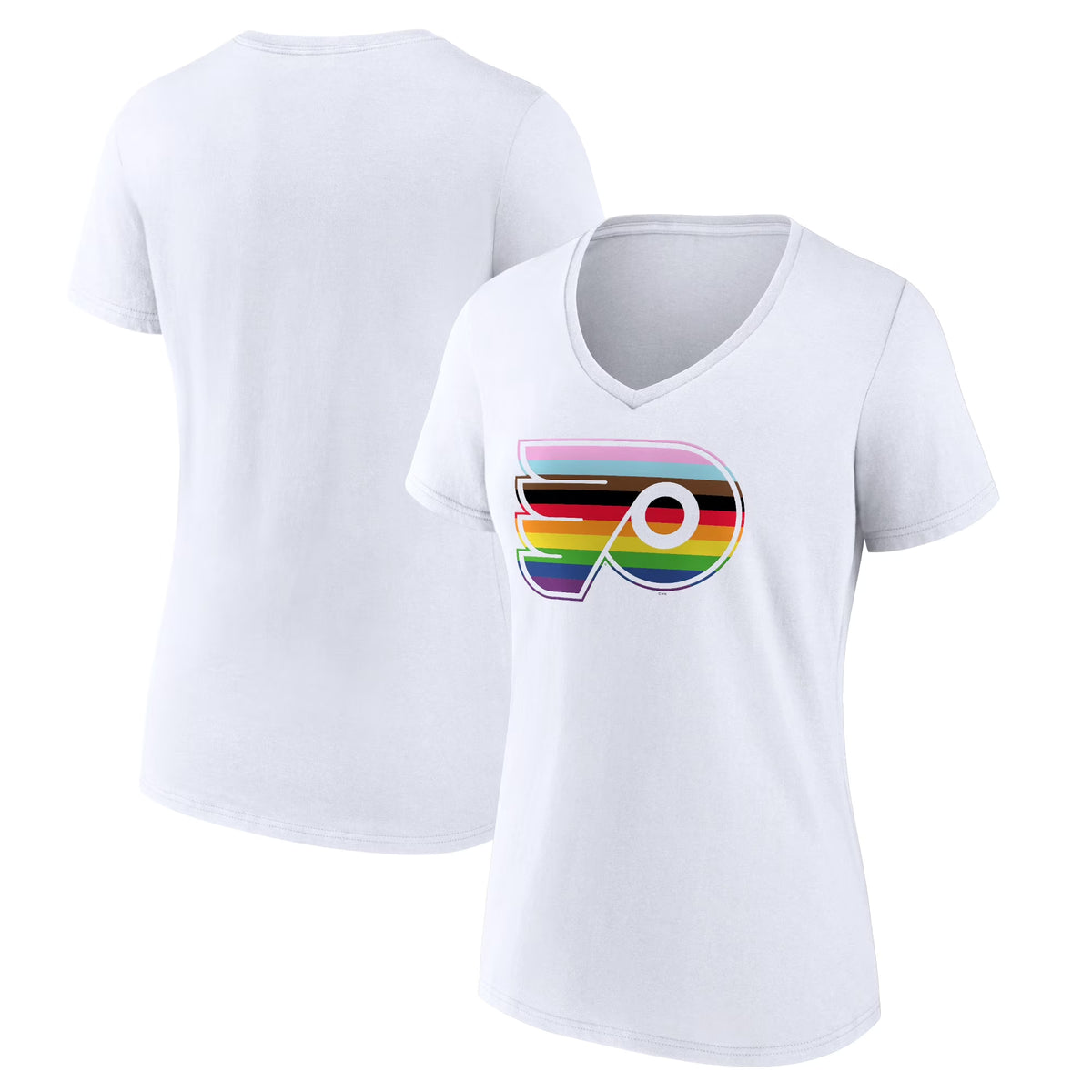 White Philadelphia Flyers V-Neck T-Shirt X5611