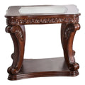 Dark Oak Wood Open Shelf End Table G375