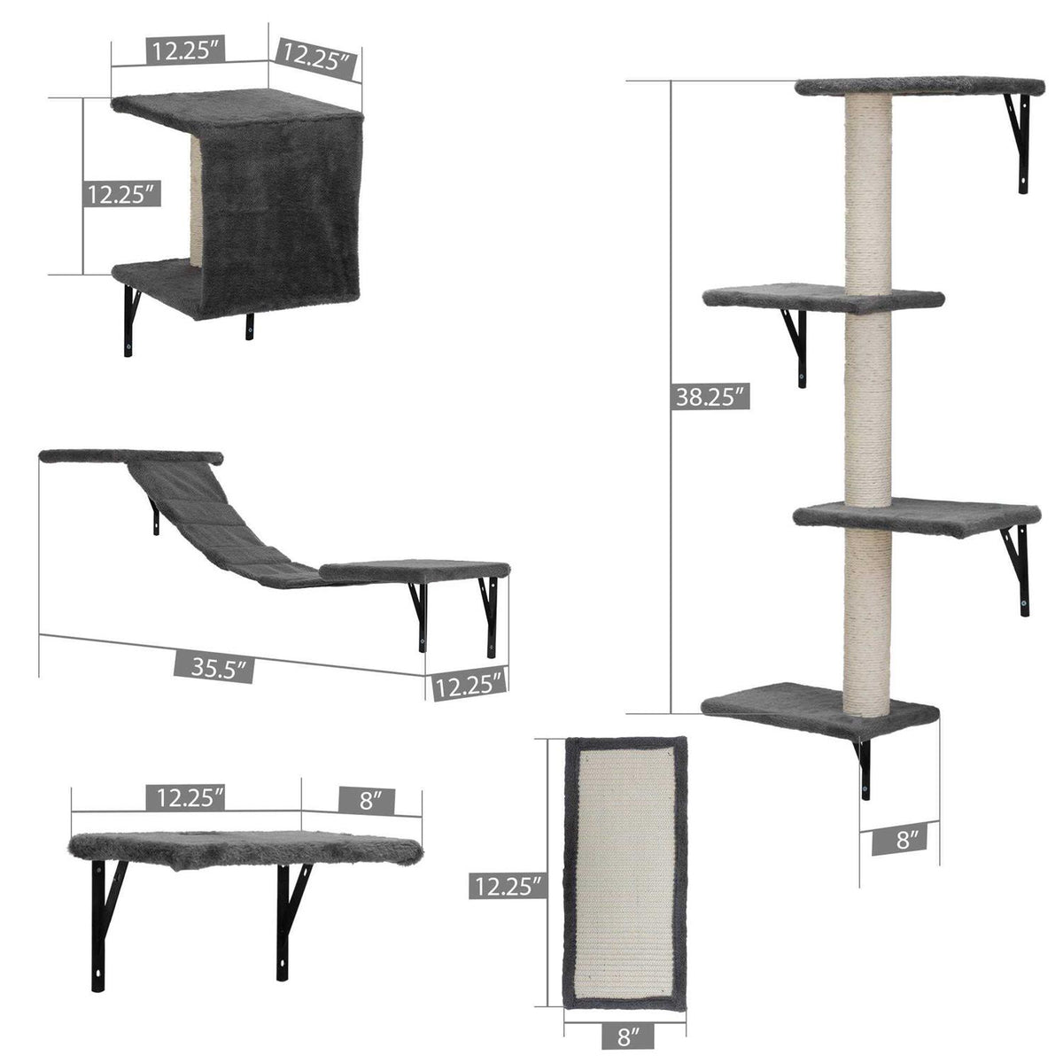 Wall Mounted Shelves Set Cat Tree C1789