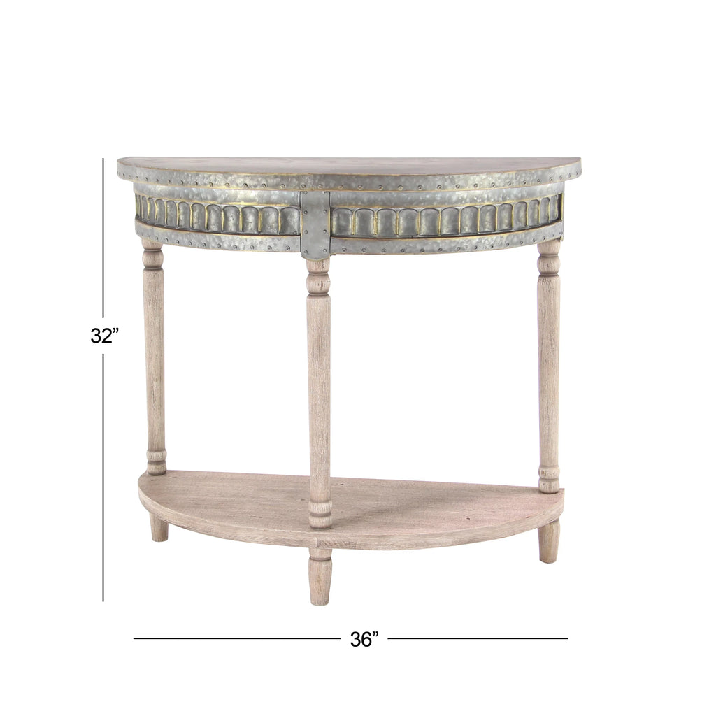 Metal Half Moon Console Table C851