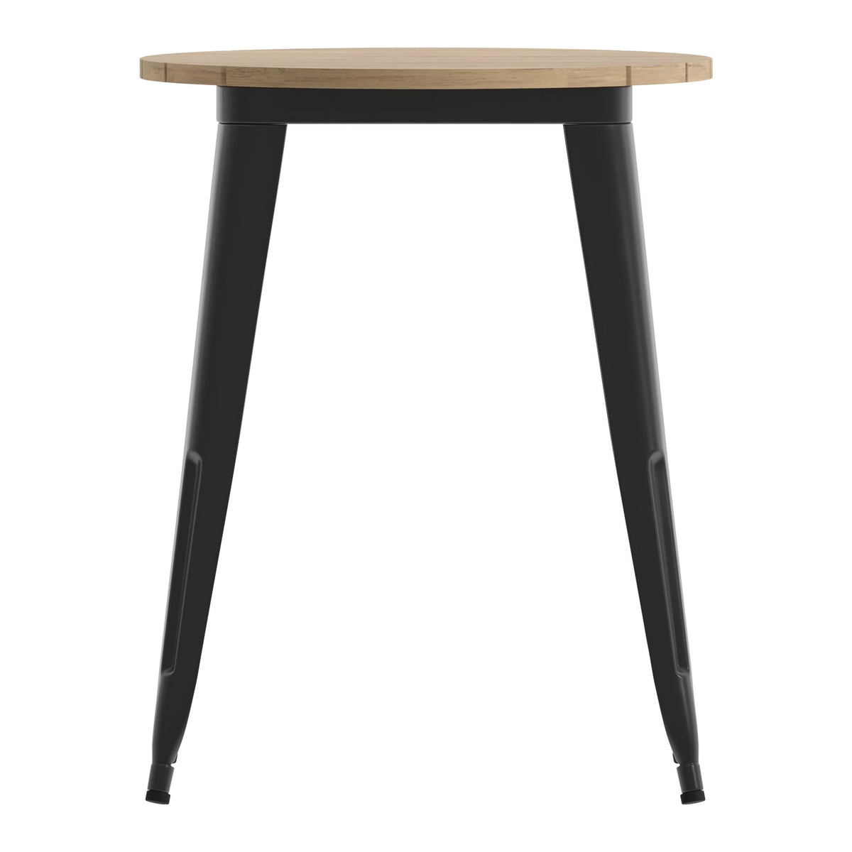 Commercial Grade Indoor/Outdoor Dining Table, Brown Poly Resin Top with Black Steel Base V175892